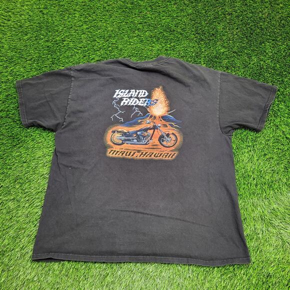 Vintage Y2K Island-Riders Biker Shirt 2XL 25x30 Maui Hawaii - Picture 1 of 16